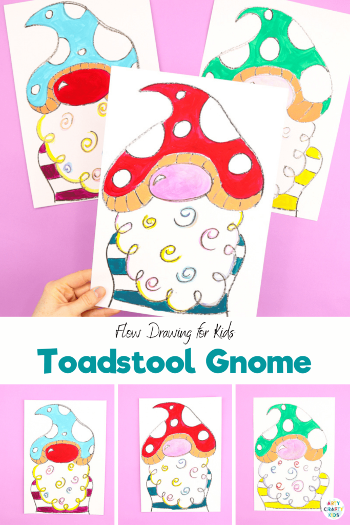 Learn how to draw a gnome with our easy step-by-step flow drawing guide. Using simple shapes and lines, our how to draw tutorial will have your children drawing a toadstool gnome with ease.