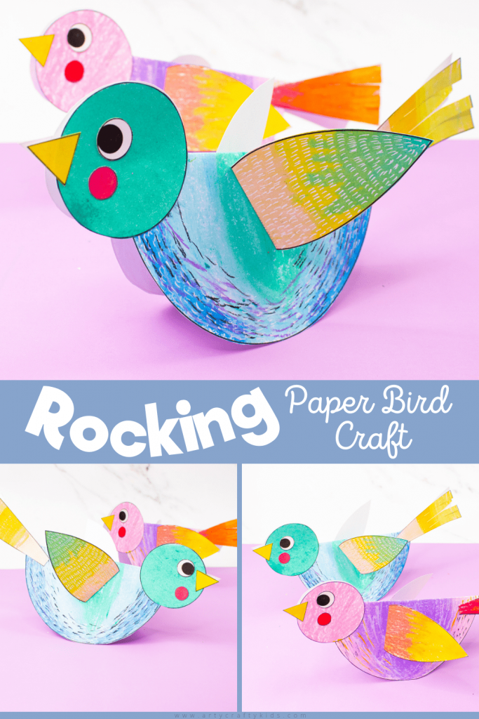 Craft meets Stem to create this engaging and easy to make Rocking Paper Craft for kids. Children will love the creative aspect of decorating their paper birds and assembling, like a puzzle to ensure the paper birds rock back and forth.