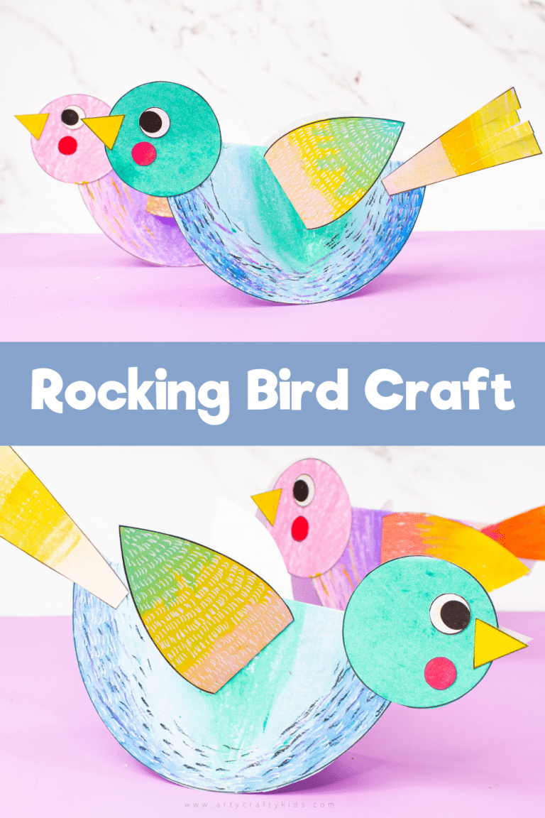 Rocking Paper Bird Craft | Arty Crafty Kids