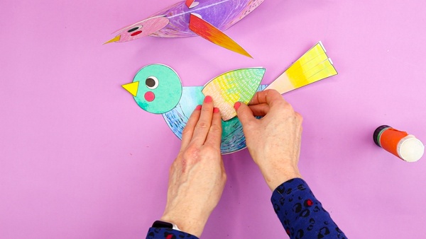 Image showing wings added to the paper bird.