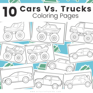 10 Cars Vs. Trucks Coloring Pages