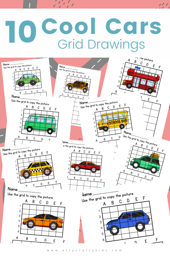 These 10 Cool Car Grid Drawings are great for practicing drawing skills and encouraging good pencil control all whilst having fun!