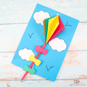Let's make a 3D Flying Kite craft with the kids this Summer! A fun and easy to make 3D kite craft that uses a pulley system to make the kite fly high up into the sky!