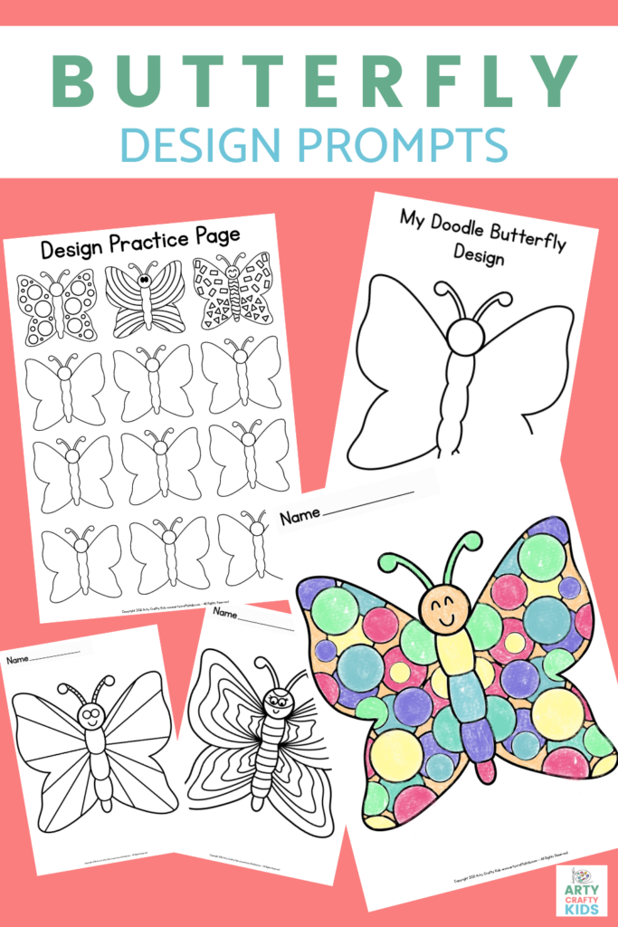 Butterfly Drawing Prompts for Kids - Practice symmetry with our printable butterfly design pack. Perfect for mini beast, insect and nature lesson plans.