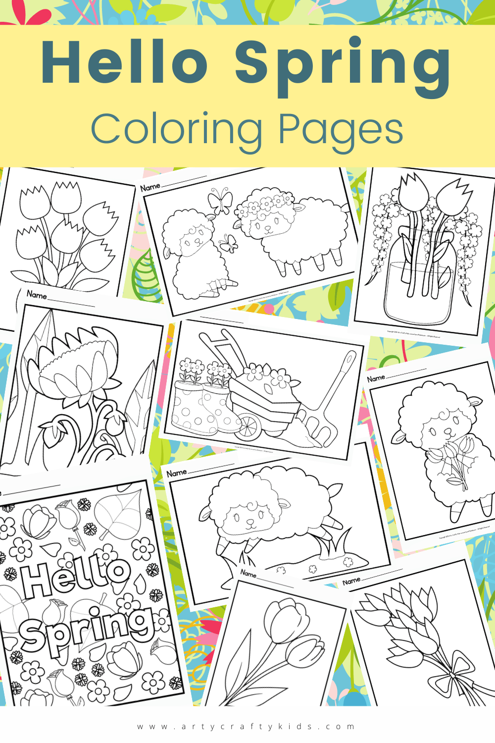 10 Hello Spring Coloring Pages - Arty Crafty Kids