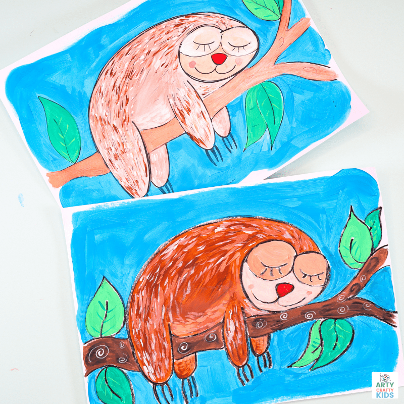How to Draw a Sloth Step by Step tutorial for kids.