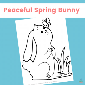 Peaceful Spring Bunny Coloring Page for Kids