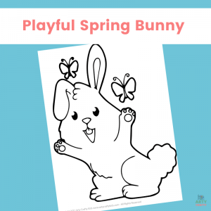 Playful Spring Bunny Coloring Page for Kids