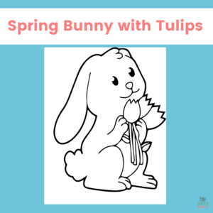 Spring Bunny Coloring Page for Kids