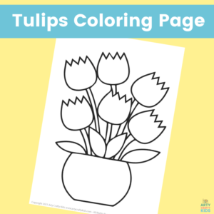 Free Spring Tulips Coloring Page for Kids