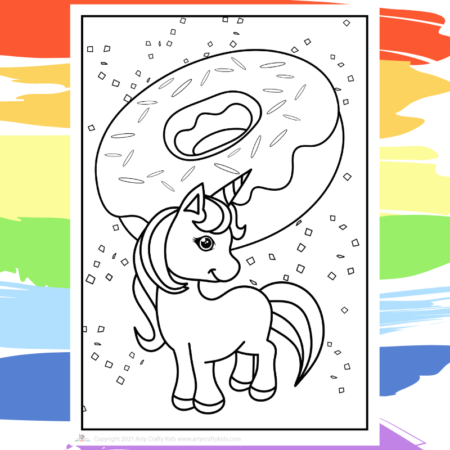 I love Doughnuts Unicorn -  part of a collection of 40 Unicorn Coloring Sheets.