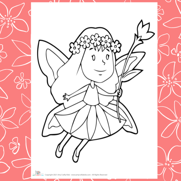 Flying Fairy Coloring Page