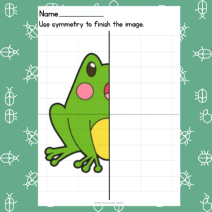 Frog Symmetry Drawing Prompt - Learning Symmetry - How to Draw