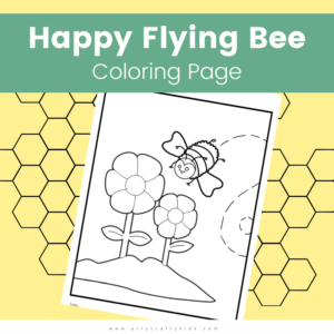 Happy Flying Bee Coloring Page