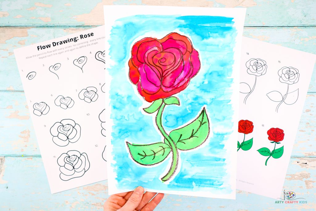 Easy, Step-by-step Rose Drawing for Kids - Really Easy Drawing Tutorial