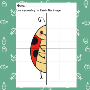 Lady Bug Symmetry Drawing Prompt - Learning Symmetry - How to Draw