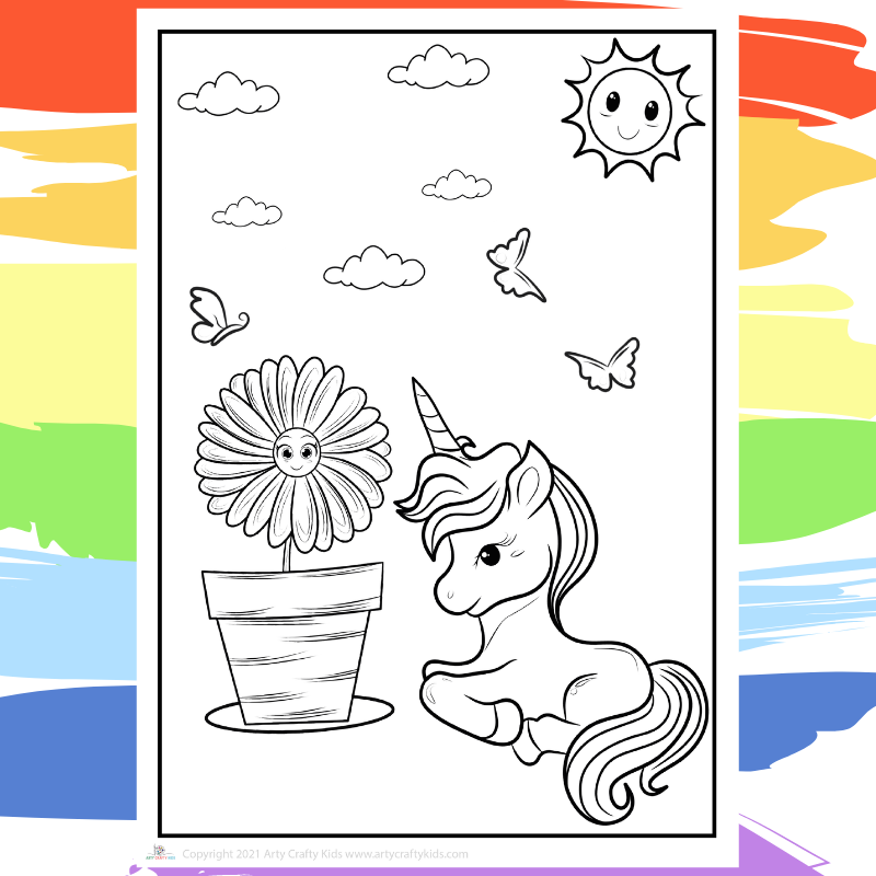 Cute Unicorn Coloring Pages - Printable Unicorn Coloring Book | Arty