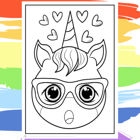 Singing Unicorn Coloring Page - part of a collection of 40 Unicorn Coloring Sheets.