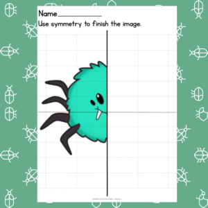Spider Symmetry Drawing Prompt for Kids - Learning Symmetry