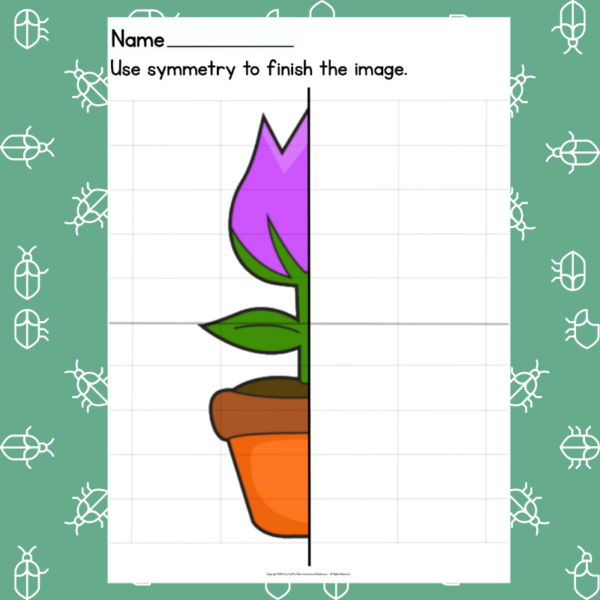Tulip Symmetry Drawing Prompt - Learning Symmetry - How to Draw