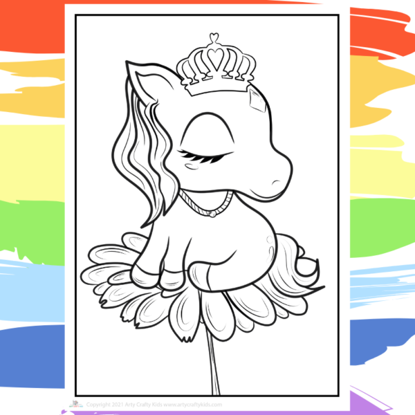 Unicorn Flower Coloring Page