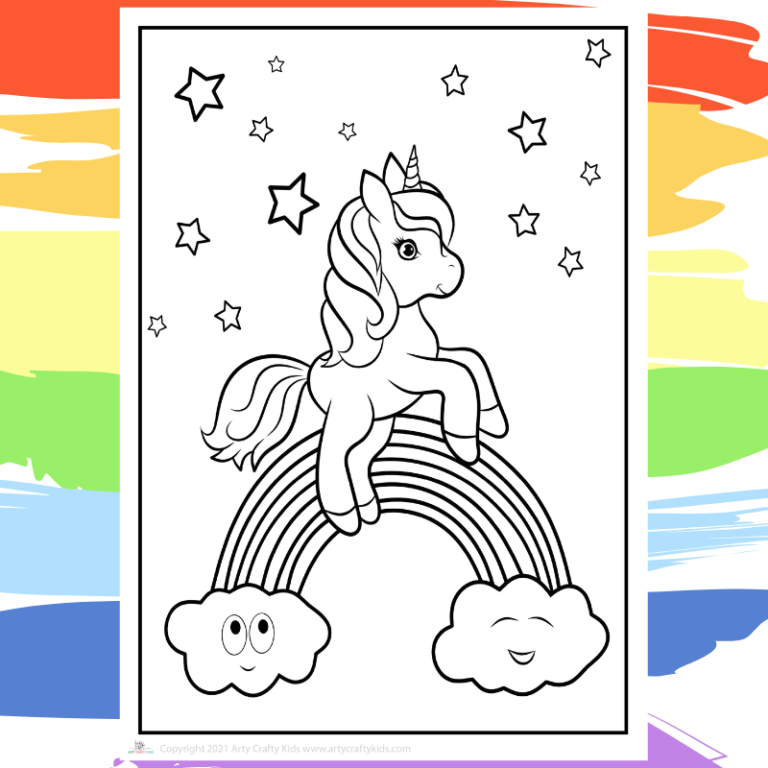 Cute Unicorn Coloring Pages - Printable Unicorn Coloring Book - Arty