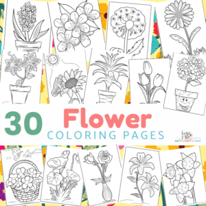 30 Page Flower Coloring Book