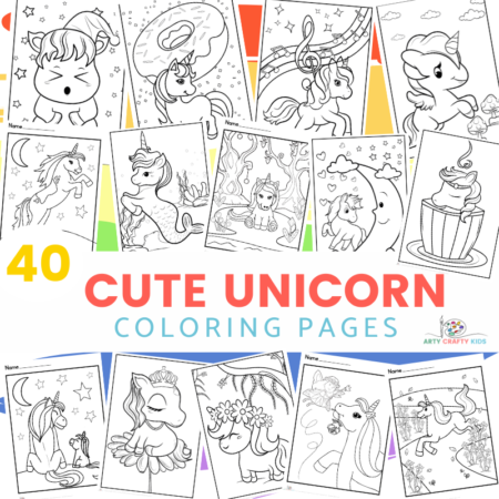 Cute Unicorn Coloring Pages for Kids - 40 Page Unicorn Coloring Book featuring Baby Unicorn Coloring Sheets, Simply drawn Unicorn Coloring Sheets, Cute Unicorns and more!