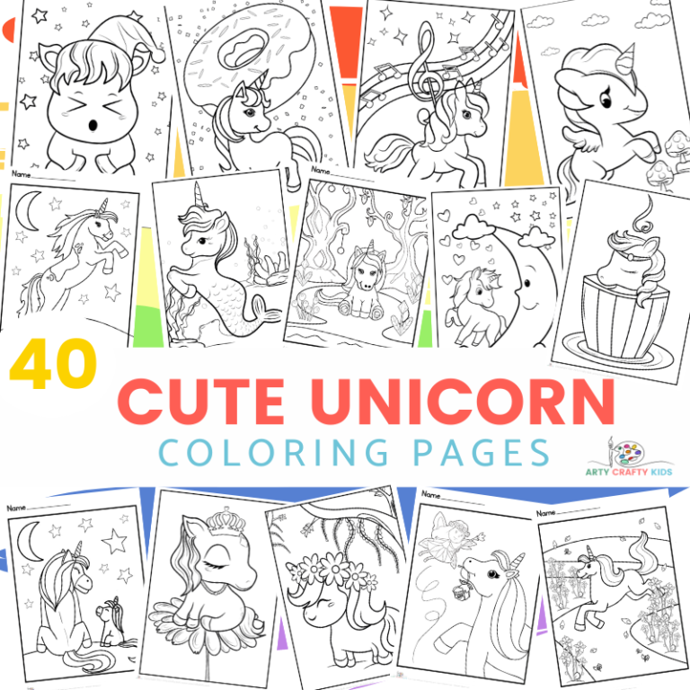 Cute Unicorn Coloring Pages Printable Unicorn Coloring Book Arty Crafty Kids