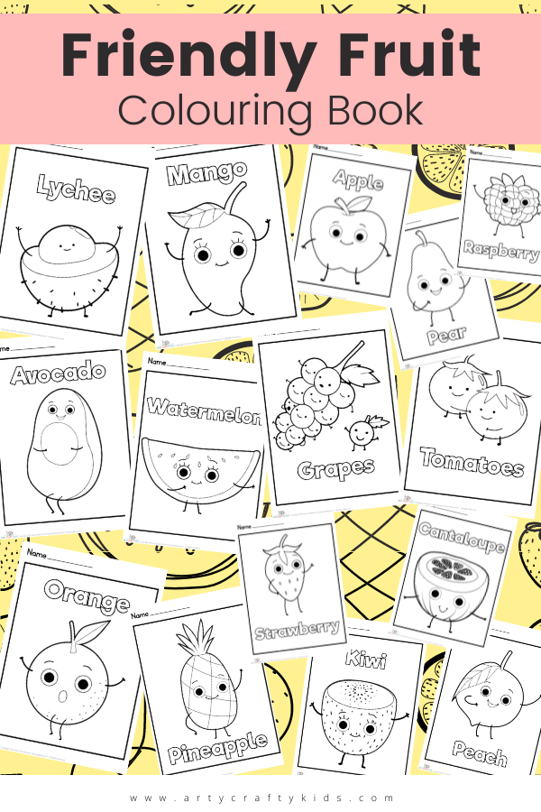 Children will apple-solutely love our Friendly Fruits Coloring Pages, featuring yummy cartoon styled fruit. Fun for coloring and learning about healthy eating!