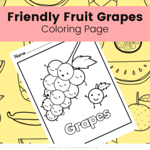 Friendly Fruit Grapes Coloring Page