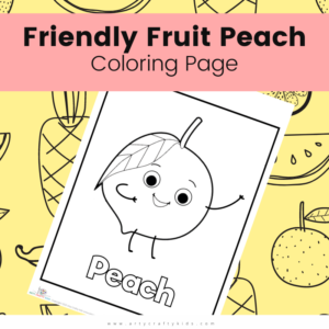 Friendly Fruit Peach Coloring Page