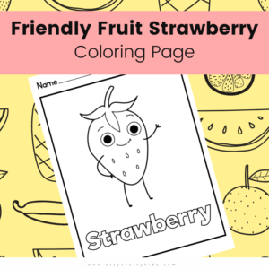 Friendly Fruit Strawberry Coloring Page