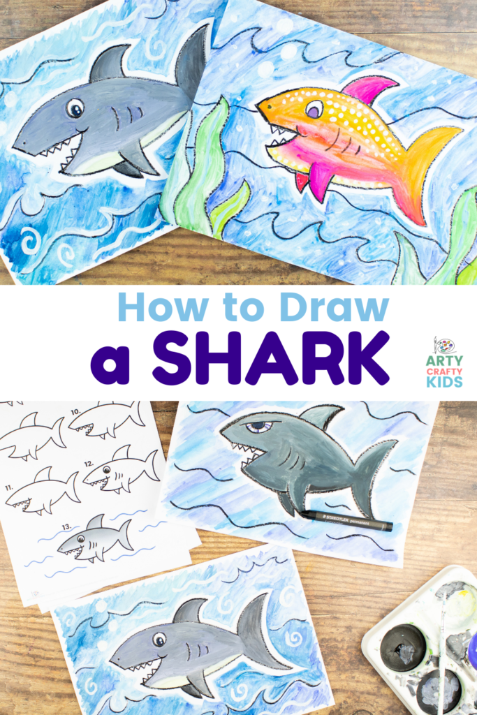 Learn how to draw a shark with our fun and easy to follow "Shark How to Draw" printable guide! Our how-to makes drawing sharks super simple and paired with the flow drawing technique, this friendly shark can be drawn in just a few easy steps.