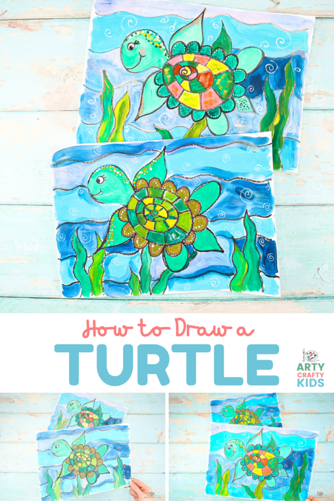 Learn how to draw a turtle with our easy to follow step-by-step "Turtle How to Draw" printable guide! Our how-to makes drawing a turtle super easy and coupled with the flow drawing technique, the sea turtle can be drawn in just a few simple steps.