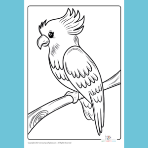 blue and yellow macaw coloring page