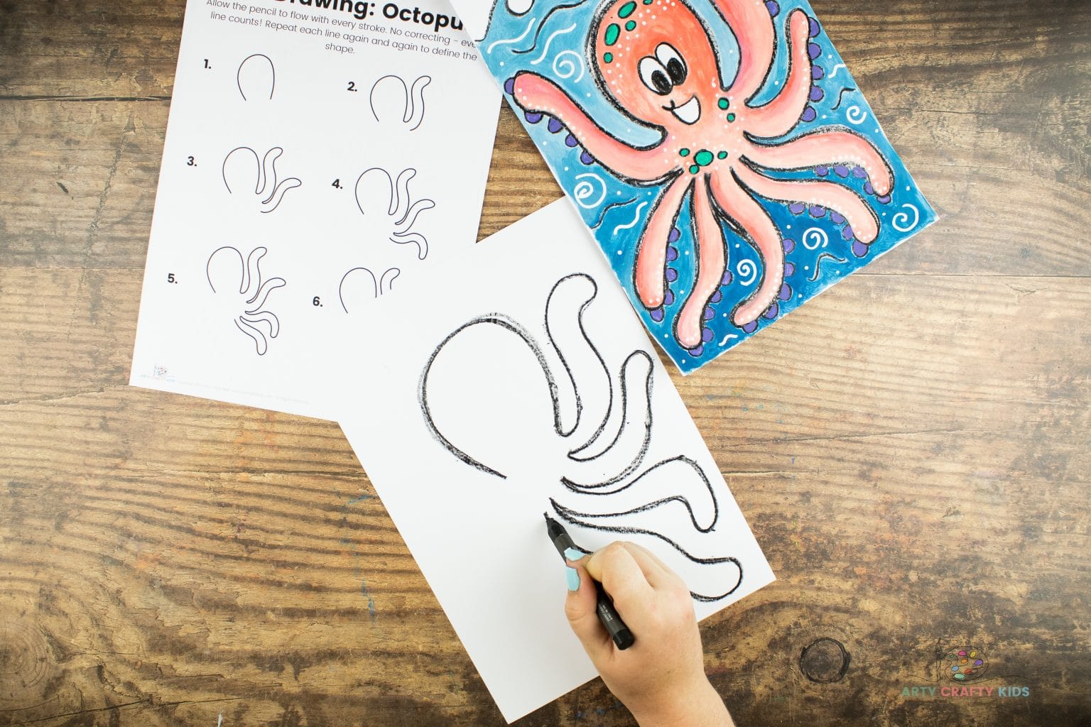How to Draw an Octopus - Step by Step Guide - Arty Crafty Kids