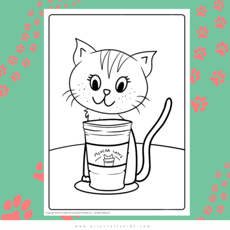 Meocha Latte Cat Coloring Page