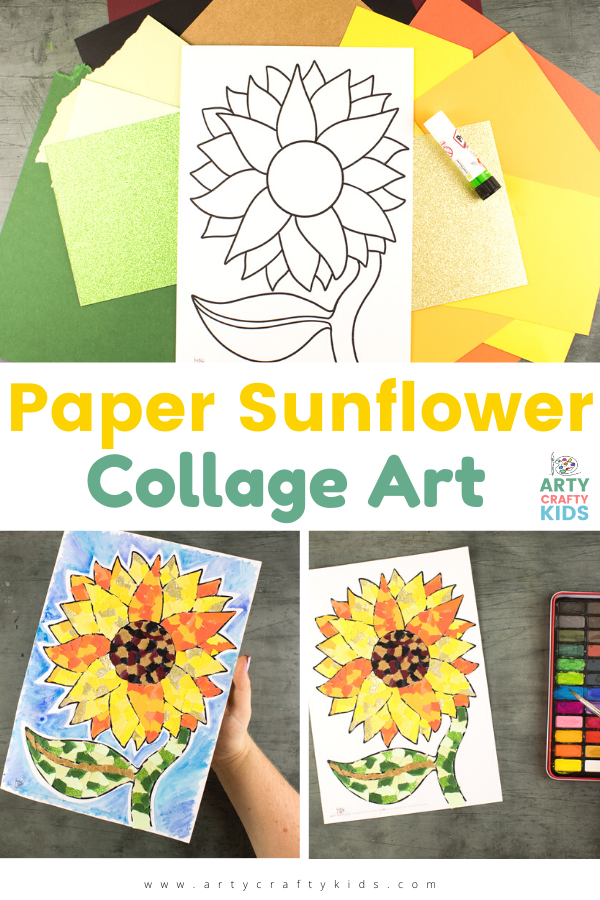 Paper Sunflower Collage Art: Use this fab template to create your own bright, bold sunflower collage, the perfect decor to brighten any room!