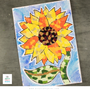 Paper Sunflower Collage Art