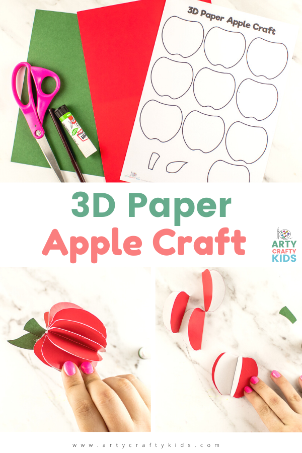 Apprenez à fabriquer des pommes en papier 3D avec notre didacticiel étape par étape Paper Apple Craft.  L'artisanat parfait pour les enfants pour lancer la saison d'automne.