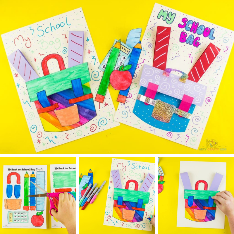 3D School Backpack School Kids - A cool back to school craft.