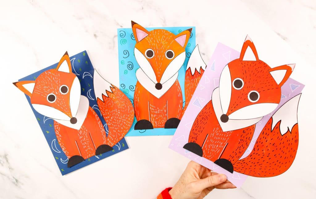 Make a 3D Paper Fox Craft with the kids this fall. A fun and easy fox craft with added dimension and movement to make the fox pop from the page!