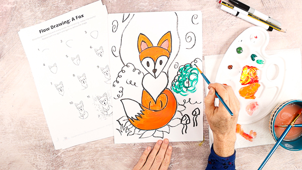 Learn how to draw a fox with our Easy to Draw Step by Step Tutorial -  this drawing guide is perfect for beginners and kids, who will learn how to draw a simple fox with just a few flowing lines.