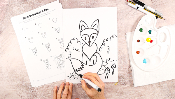Learn how to draw a fox with our Easy to Draw Step by Step Tutorial -  this drawing guide is perfect for beginners and kids, who will learn how to draw a simple fox with just a few flowing lines.