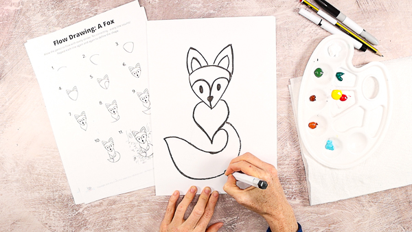 Coloring page with fox. Drawing kids activity. Printable toddlers fun Stock  Vector | Adobe Stock
