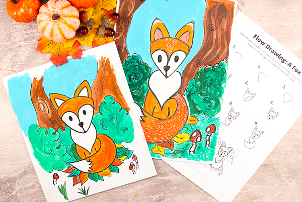 Learn how to draw a fox with our Easy to Draw Step by Step Tutorial -  this drawing guide is perfect for beginners and kids, who will learn how to draw a simple fox with just a few flowing lines.