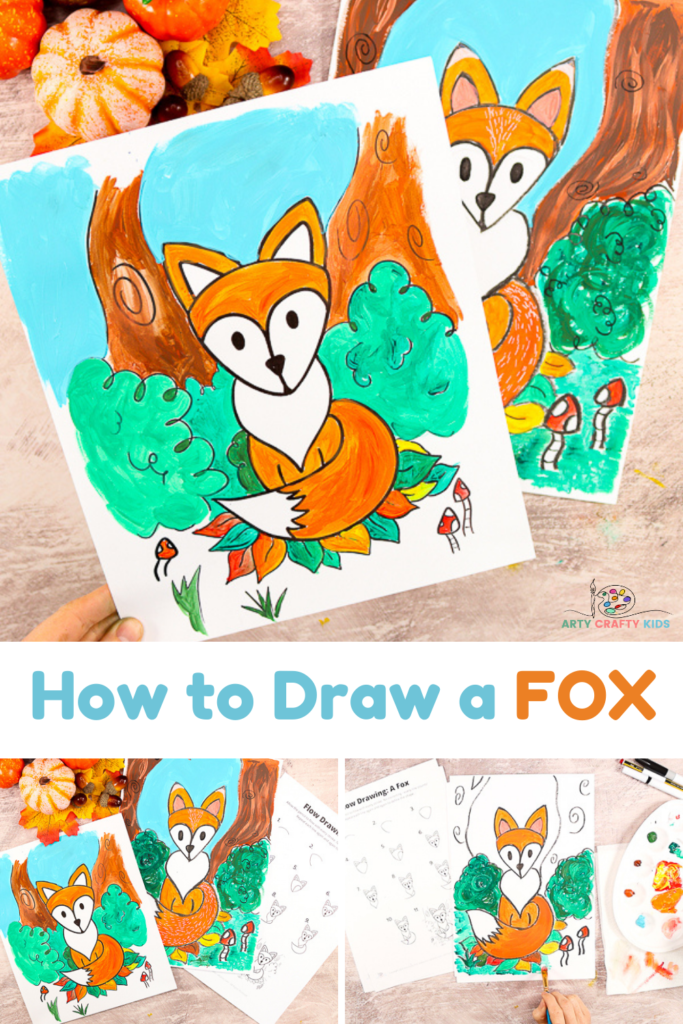 Learn how to draw a fox with our Easy to Draw Step by Step Tutorial -  this drawing guide is perfect for beginners and kids, who will learn how to draw a simple fox with just a few flowing lines. A lovely art project for fall/autumn woodland animal topic.