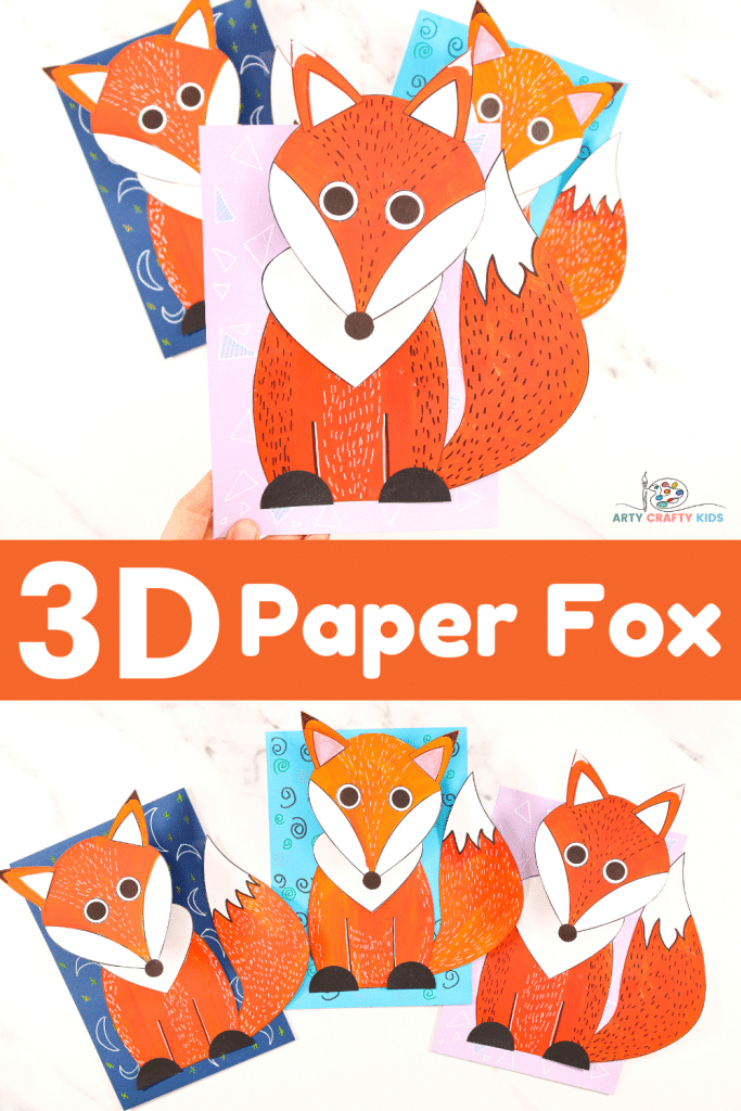Make a 3D Paper Fox Craft with the kids this fall. A fun and easy fox craft with added dimension and movement to make the fox pop from the page! 