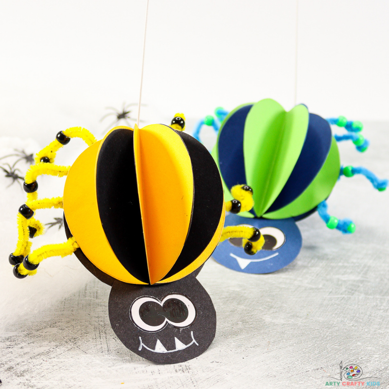 Easy 3D Spider Craft for Kids to Make.
